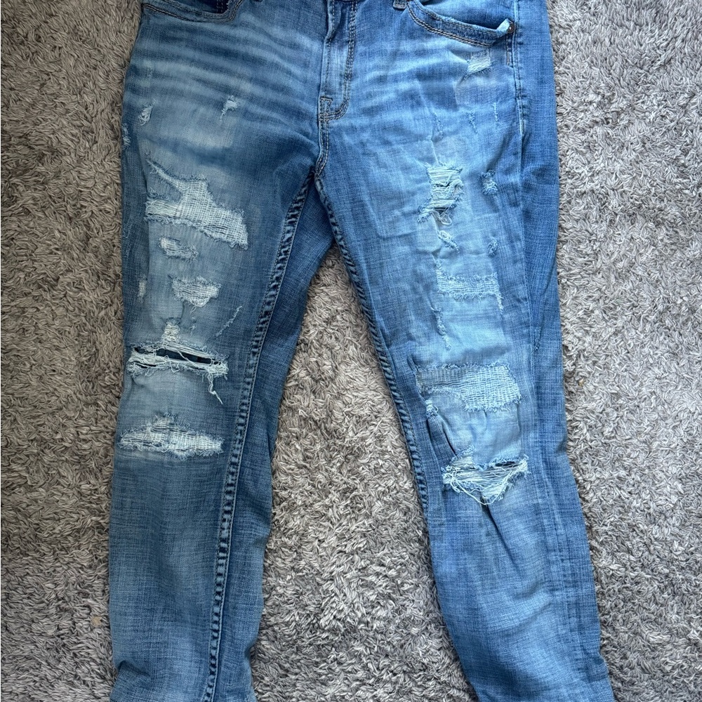 Buckle BKE Salvage Jeans Mens Mayhem Straight Fit Medium Wash Denim 38x32 Rips